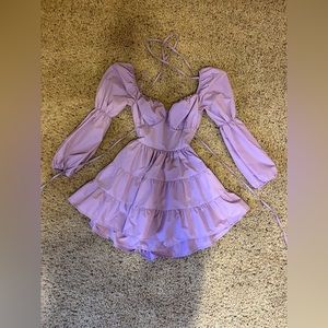 A purple long sleeve open back dress from Shein!